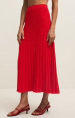 Load image into Gallery viewer, Lexa Crochet Sweater Skirt in Kiss Me Red
