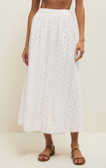 Load image into Gallery viewer, Bria Eyelet Skirt in White

