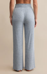 Load image into Gallery viewer, Dawn Smocked Rib Pant in Light Denim
