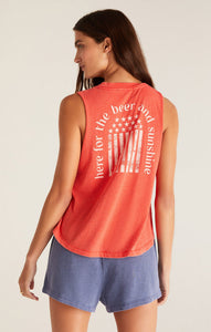 Kayla USA Tank in Poppy