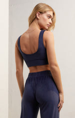 Load image into Gallery viewer, Zoe Velour Tank Bra in Deep Blue
