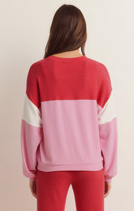 Color Block Long Sleeve Top in Cotton Candy
