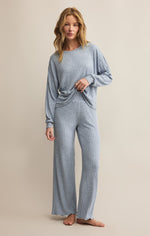 Load image into Gallery viewer, Daydream Rib Long Sleeve Top in Light Denim
