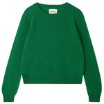 Load image into Gallery viewer, Cashmere Crop Crew Sweater in Olive Green
