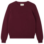 Load image into Gallery viewer, Cashmere Distressed Crew Sweater in Burgundy
