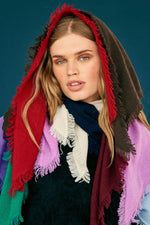 Load image into Gallery viewer, Distressed Triangle Cashmere Scarf in Black
