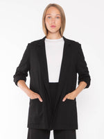 Load image into Gallery viewer, Ponte Knit Oversized Blazer in Black
