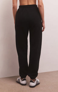 Sporty Fleece Jogger in Black