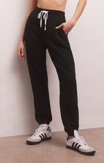 Load image into Gallery viewer, Sporty Fleece Jogger in Black
