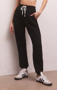 Sporty Fleece Jogger in Black