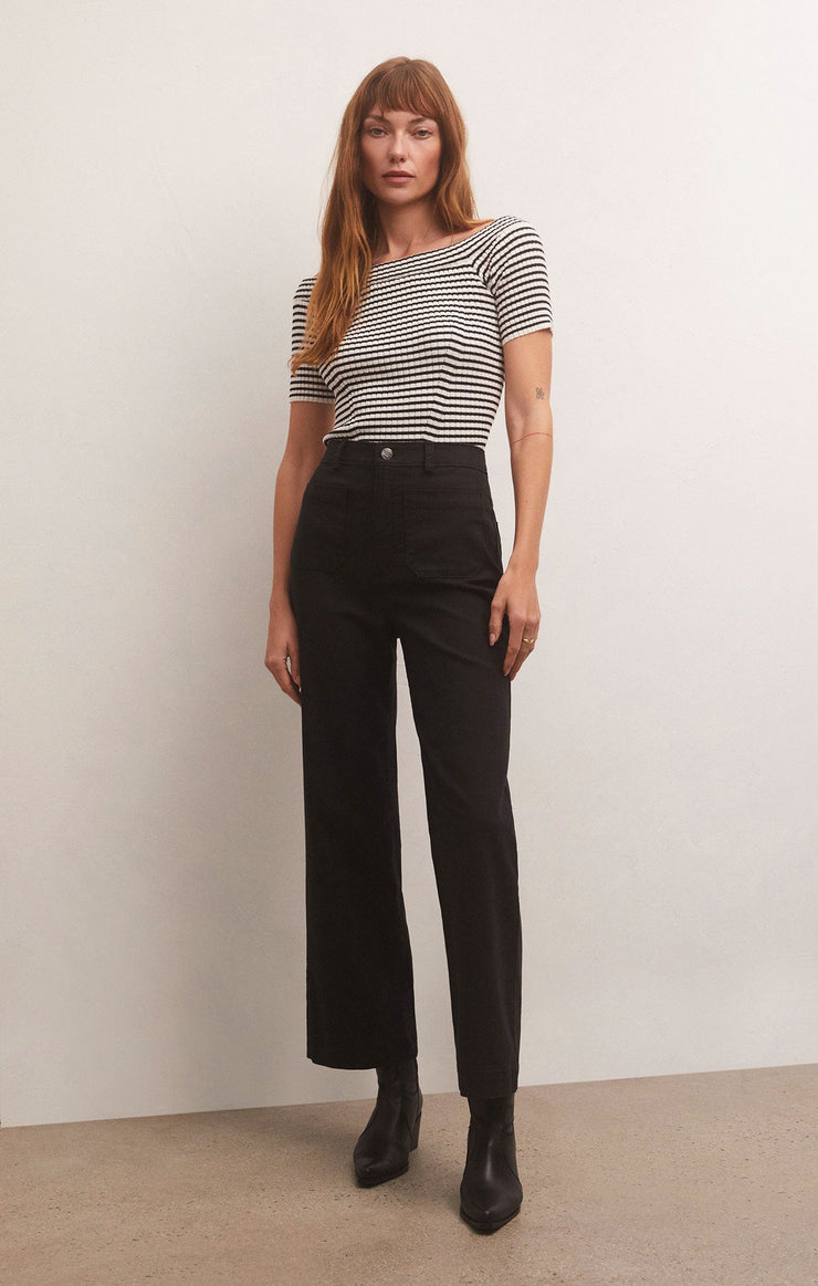 Esder Twill Pant in Black