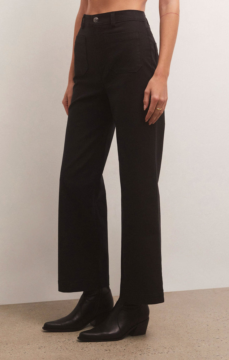 Esder Twill Pant in Black