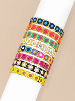 Load image into Gallery viewer, Flower Enamel Stretch Bracelet in Emerald
