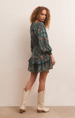 Load image into Gallery viewer, Jo Printed Mini Dress in Calypso Green
