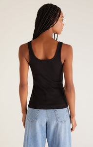 Audrey Rib Tank in Black