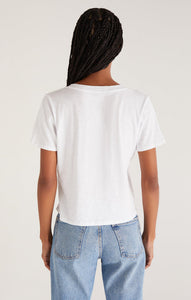 Jaelyn V-Neck Tee in White