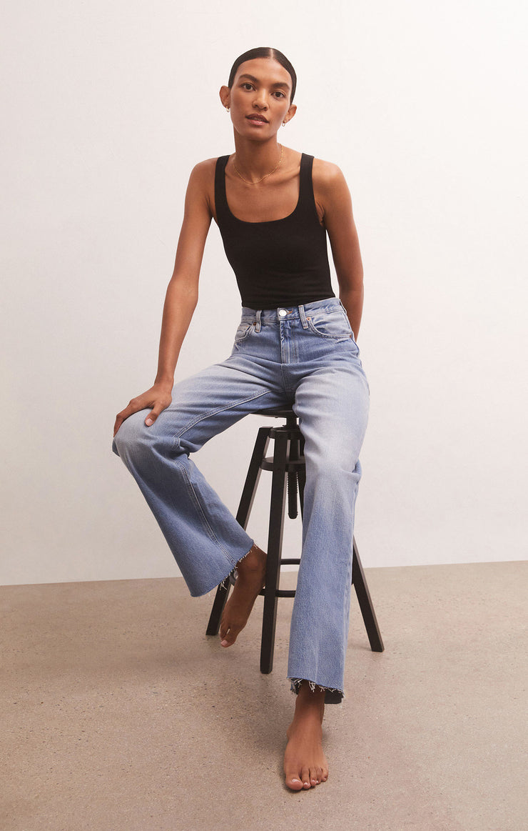 Alana So Smooth Tank Bodysuit in Black