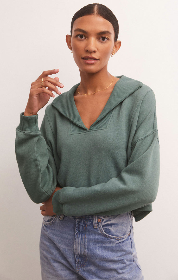 Soho Fleece Sweatshirt in Calypso Green