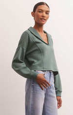 Load image into Gallery viewer, Soho Fleece Sweatshirt in Calypso Green
