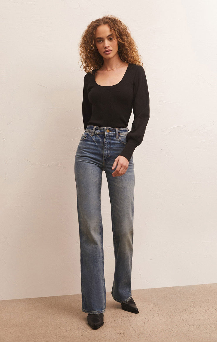 Rylen Long Sleeve Top in Black