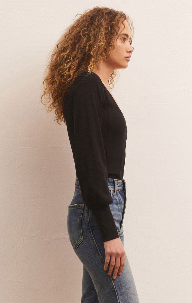 Rylen Long Sleeve Top in Black