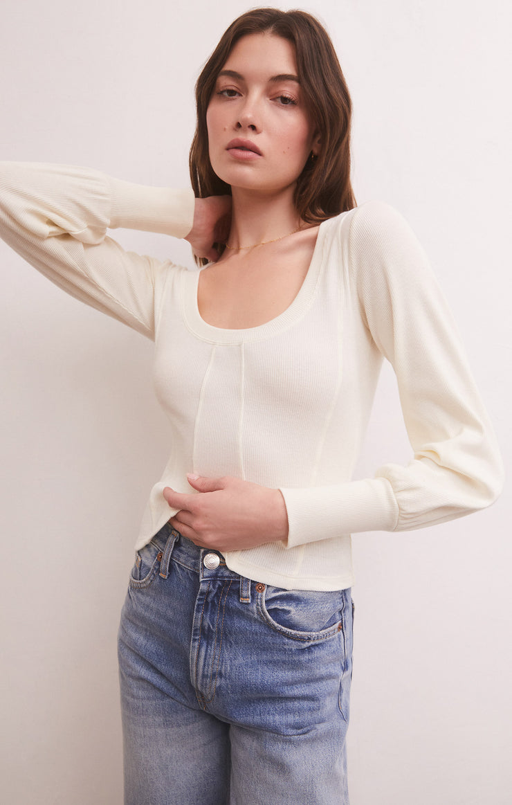 Rylen Long Sleeve Top in Sandstone