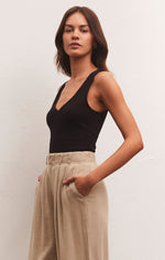 Load image into Gallery viewer, Avala V-Neck Rib Tank in Black
