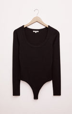 Load image into Gallery viewer, Lilah Long Sleeve Rib Bodysuit in Black
