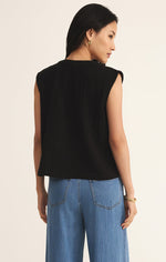Load image into Gallery viewer, Cliffside V-Neck Airy Top in Black
