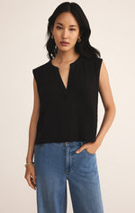 Load image into Gallery viewer, Cliffside V-Neck Airy Top in Black
