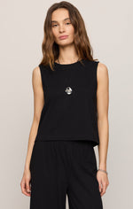 Load image into Gallery viewer, Sloane Jersey Muscle Tank in True Black
