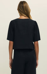 Load image into Gallery viewer, La Belle Linen Top in Black

