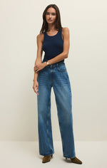 Load image into Gallery viewer, Classic Slub Scoop Tank in Indigo
