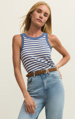Load image into Gallery viewer, Select Striped Tank in Calypso Blue Indigo
