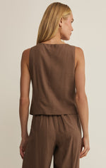 Load image into Gallery viewer, Roman Linen Vest in Palo Santo
