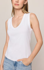 Load image into Gallery viewer, Ellie V-Neck Tank in White
