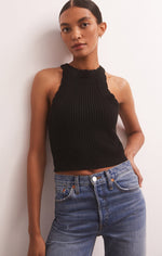Load image into Gallery viewer, Oak Novelty Sweater Top in Black

