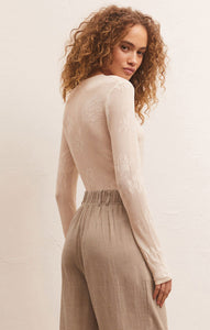 Tibi Mesh Sweater in Sandstone