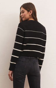 Milan Stripe Sweater in Black