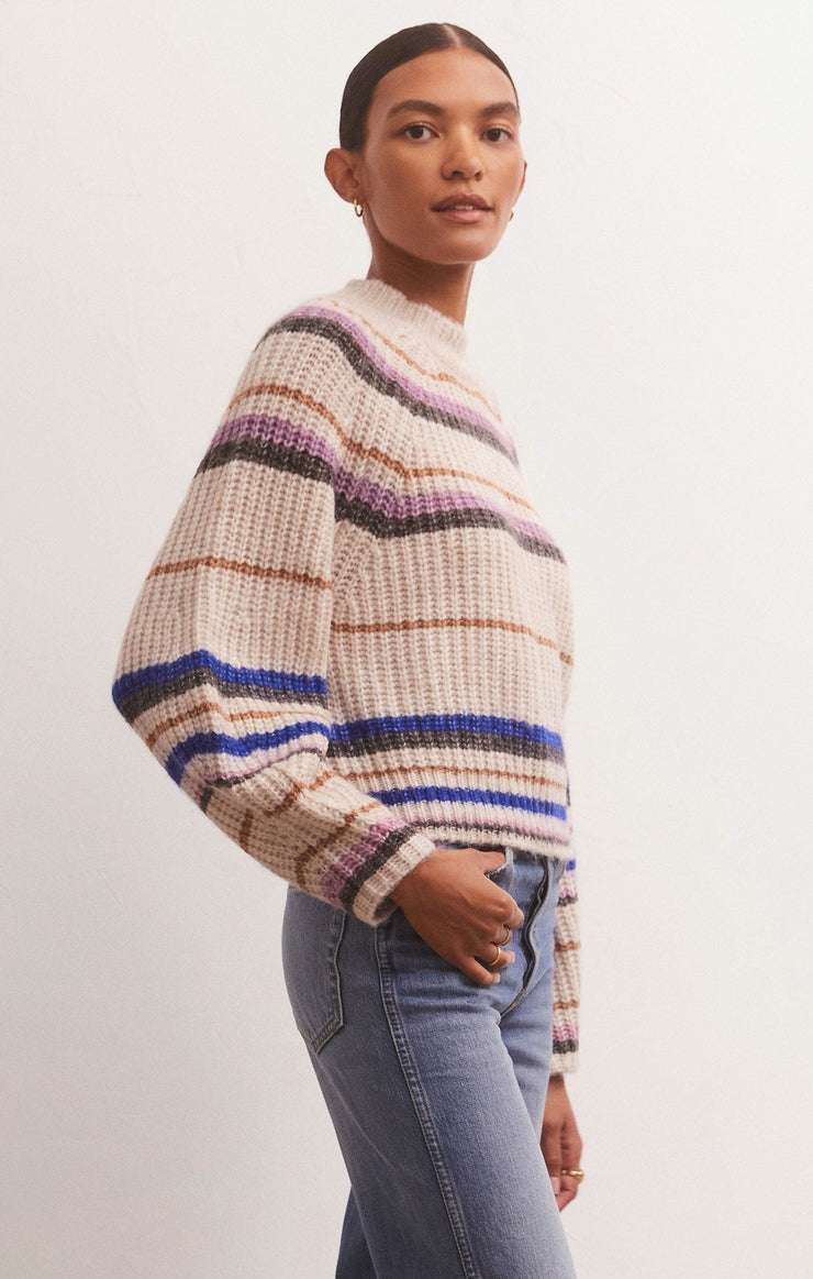 Desmond Stripe Sweater in Sandstone