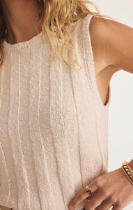Calan Rib Sweater Cropped Tank in Sea Salt