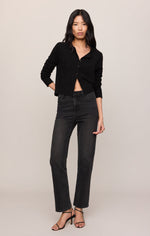 Load image into Gallery viewer, Medina Pointelle Cardigan in Black
