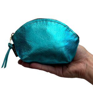 The Metallic Simon Makeup Clutch in Mango