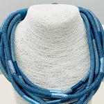 Load image into Gallery viewer, Two-Tone 8-Strand Rope Necklace in Cobalt/Navy
