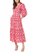 Load image into Gallery viewer, Sicily Dress in Raspberry/Ivory
