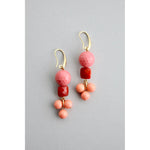Load image into Gallery viewer, Salmon and Red Faceted Earrings
