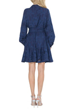 Load image into Gallery viewer, Serane Eyelet Embroidery Shirt Dress in Navy

