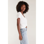 Load image into Gallery viewer, Twist of Fate Slub Top in White
