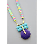 Load image into Gallery viewer, Turquoise and Indigo Button Necklace
