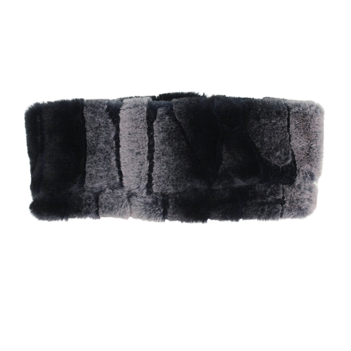 Faux Fur Headband in Black/Grey